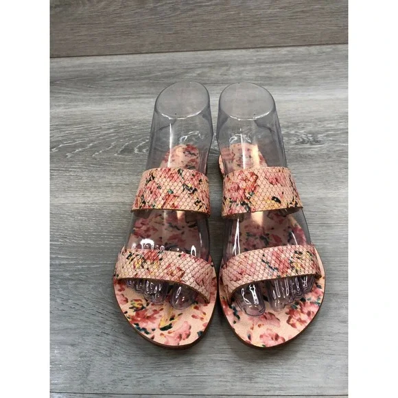 Joie Sable A La Plage Women's Leather Sandals Pink Slide 6 Slip On Italy Shoes - Picture 2 of 11